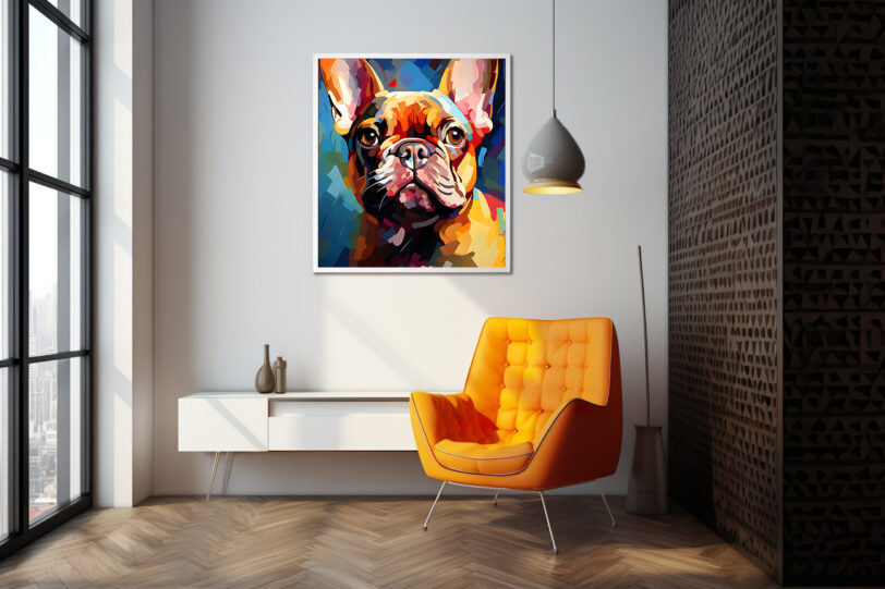 Französische Bulldogge im Popart Design