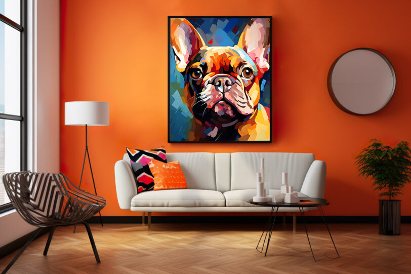 Französische Bulldogge im Popart Design