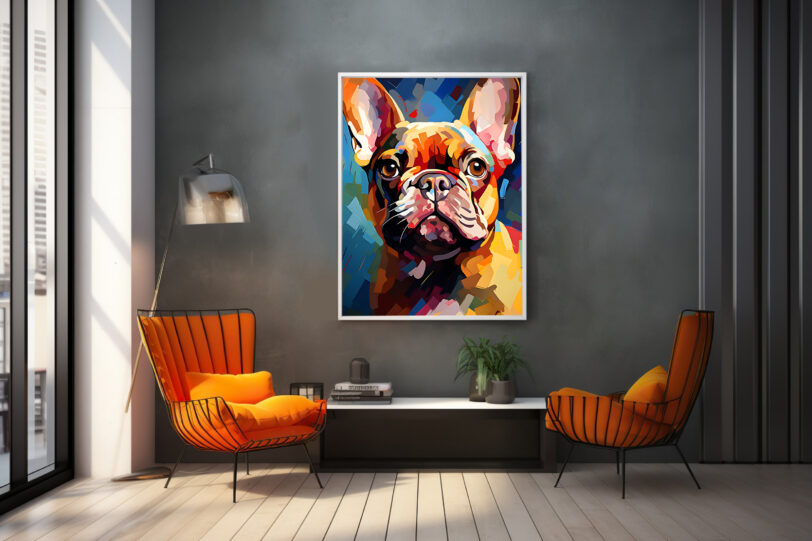 Französische Bulldogge im Popart Design