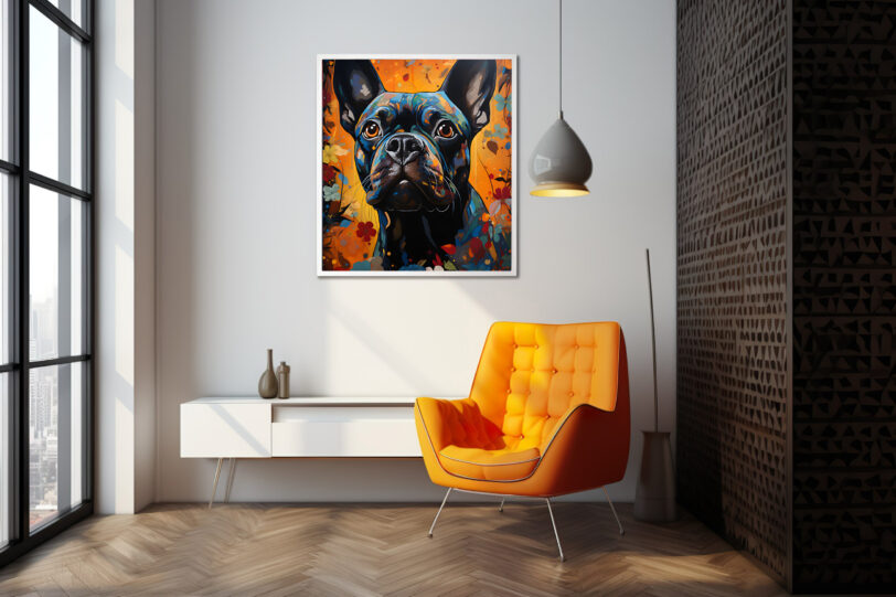 Französische Bulldogge im Popart Design