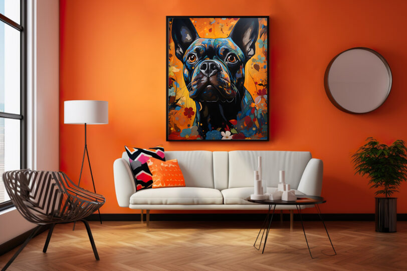 Französische Bulldogge im Popart Design