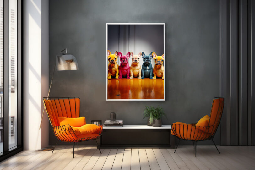 Französische Bulldogge im Popart Design