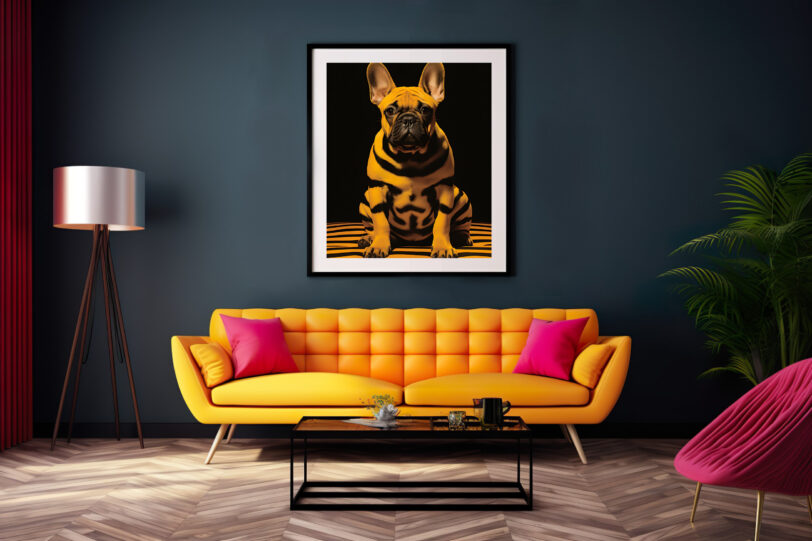 Französische Bulldogge im Popart Design