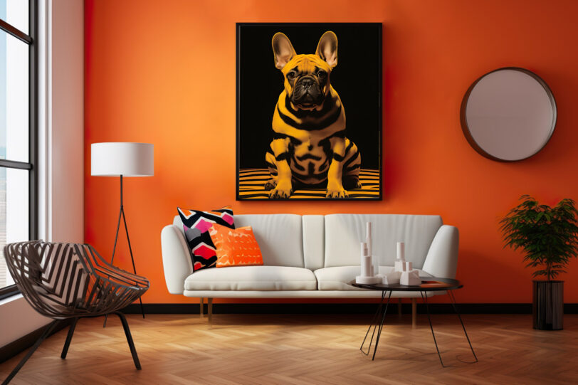 Französische Bulldogge im Popart Design