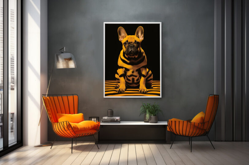 Französische Bulldogge im Popart Design