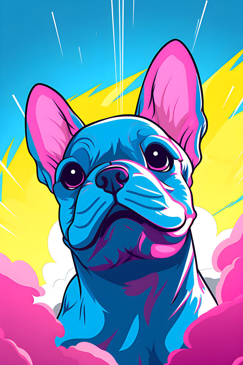 Französische Bulldogge im Popart Design