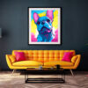 Französische Bulldogge im Popart Design