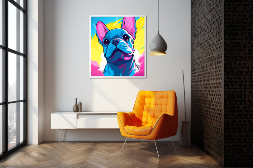 Französische Bulldogge im Popart Design