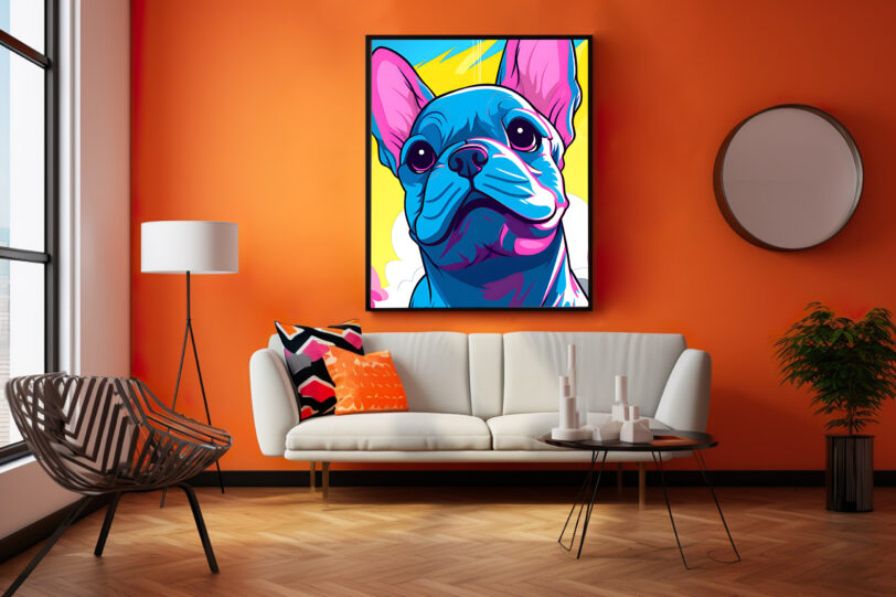 Französische Bulldogge im Popart Design