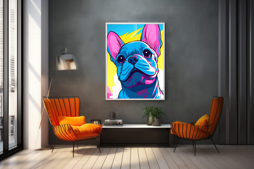 Französische Bulldogge im Popart Design