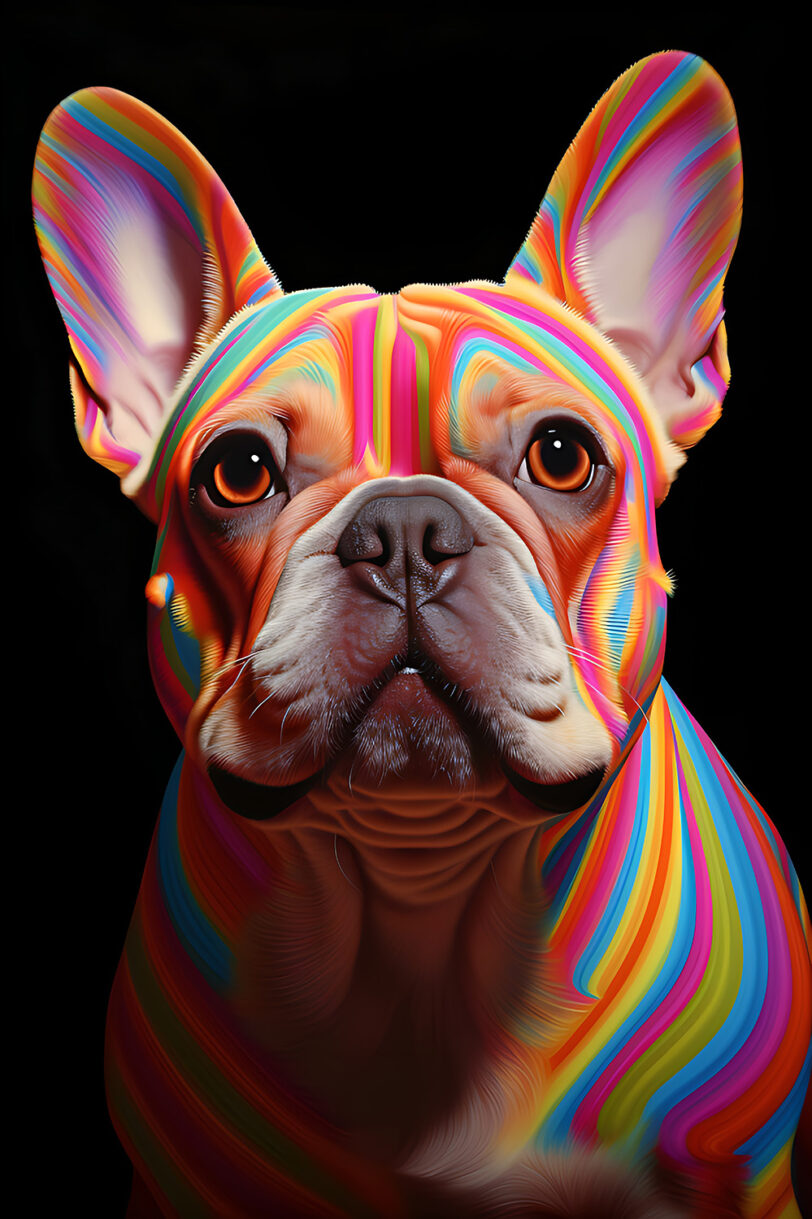 Französische Bulldogge im Popart Design