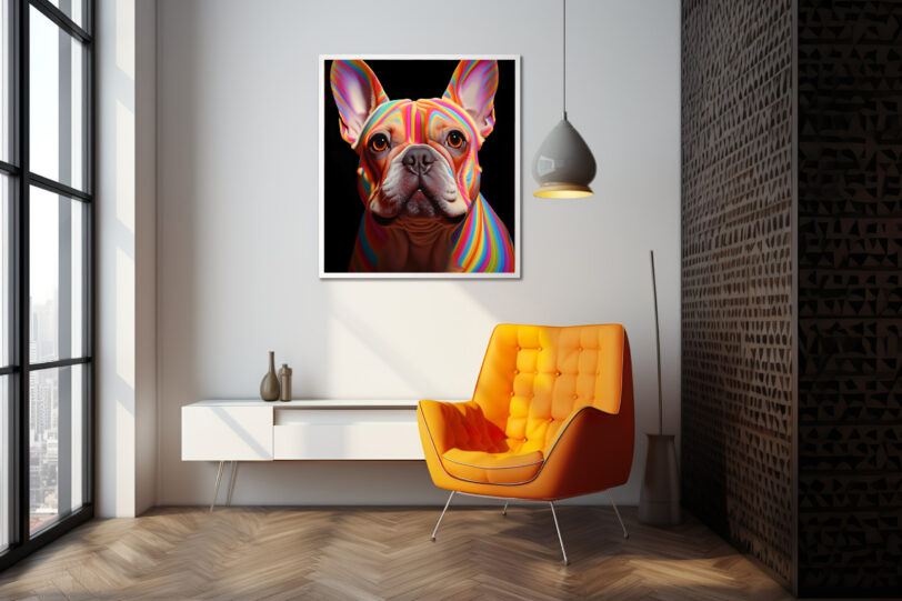 Französische Bulldogge im Popart Design