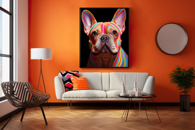 Französische Bulldogge im Popart Design