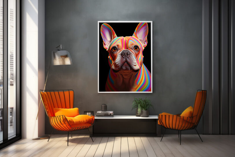 Französische Bulldogge im Popart Design