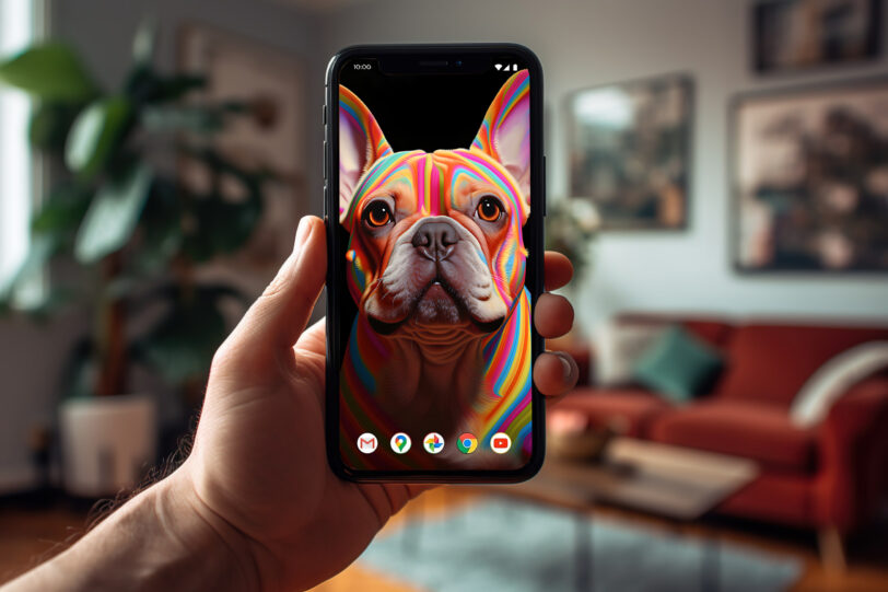 Französische Bulldogge im Popart Design