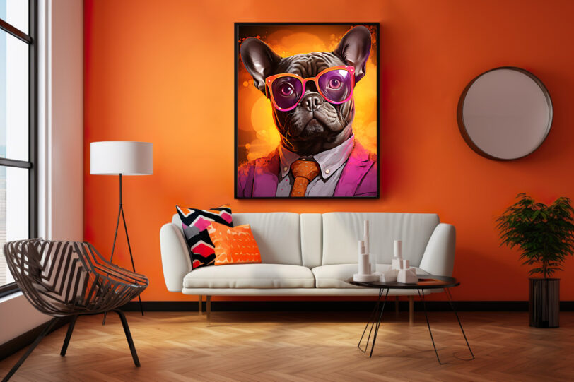 Französische Bulldogge im Popart Design