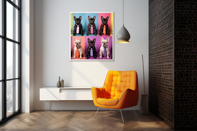 Französische Bulldogge im Popart Design