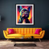 Französische Bulldogge im Popart Design