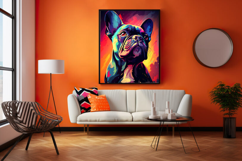 Französische Bulldogge im Popart Design