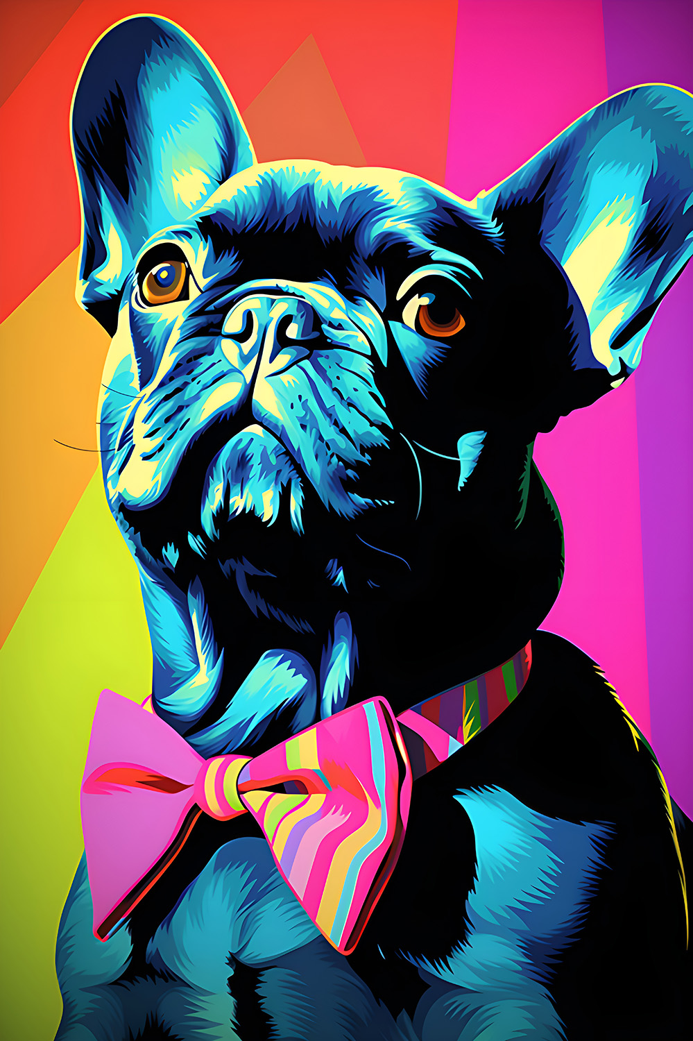 Französische Bulldogge im Popart Design