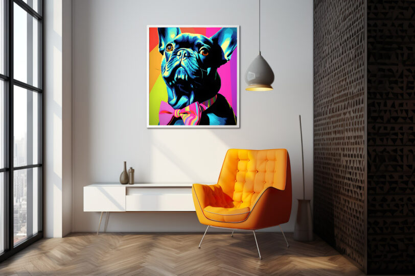 Französische Bulldogge im Popart Design