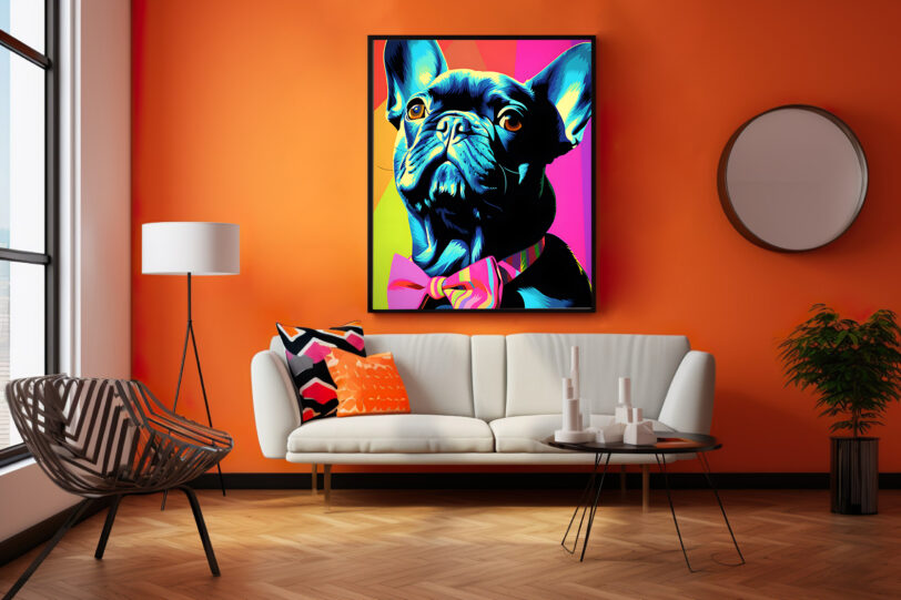 Französische Bulldogge im Popart Design