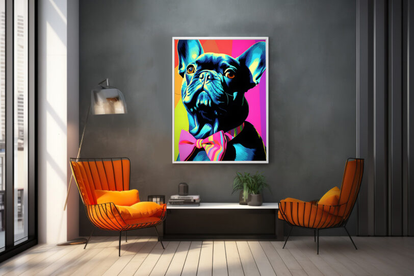 Französische Bulldogge im Popart Design