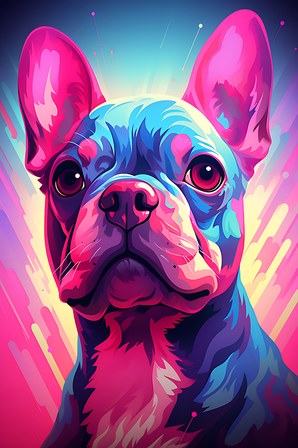 Französische Bulldogge im Popart Design