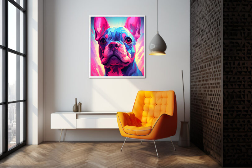 Französische Bulldogge im Popart Design