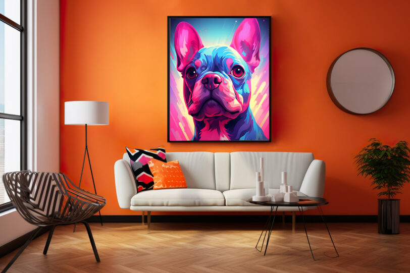 Französische Bulldogge im Popart Design