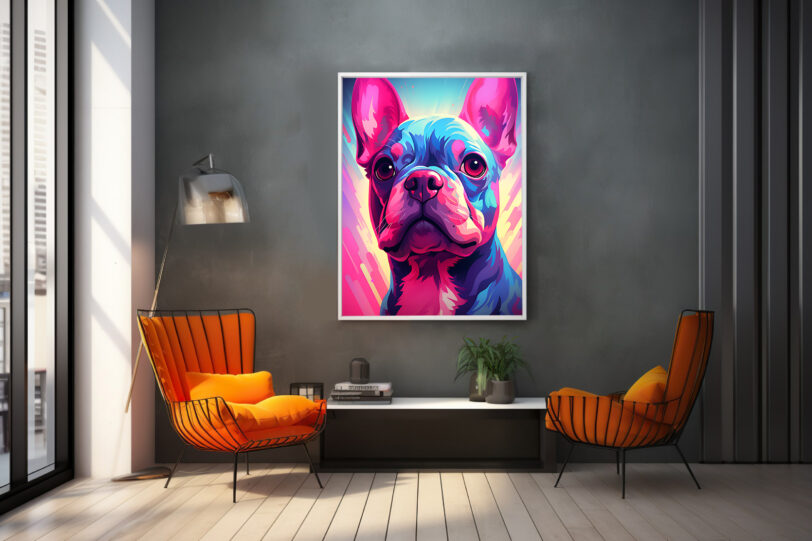 Französische Bulldogge im Popart Design