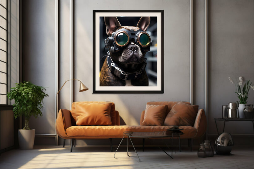 Französische Bulldogge im Steampunk Design