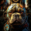 Französische Bulldogge im Steampunk Design