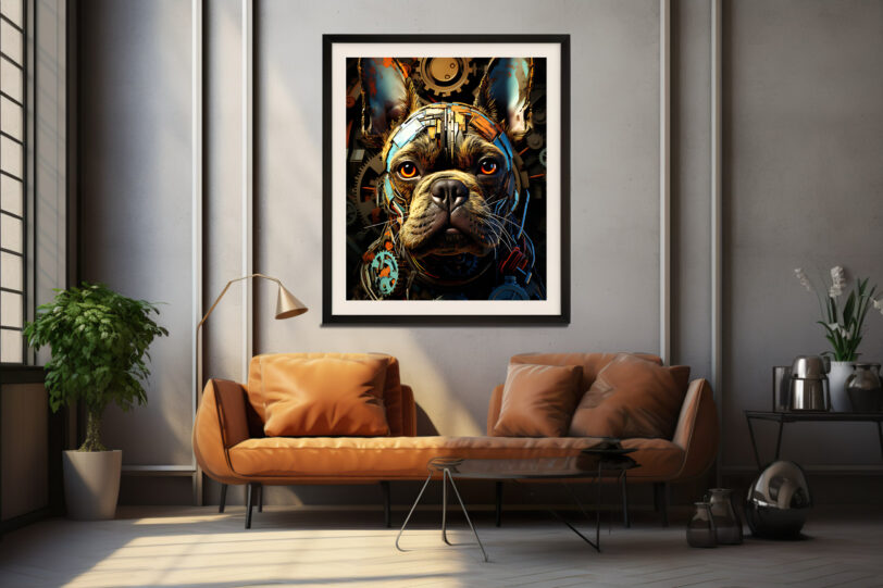 Französische Bulldogge im Steampunk Design