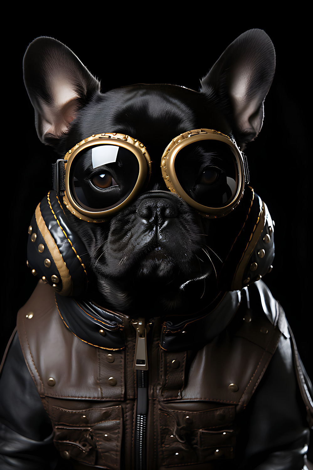 Französische Bulldogge im Steampunk Design