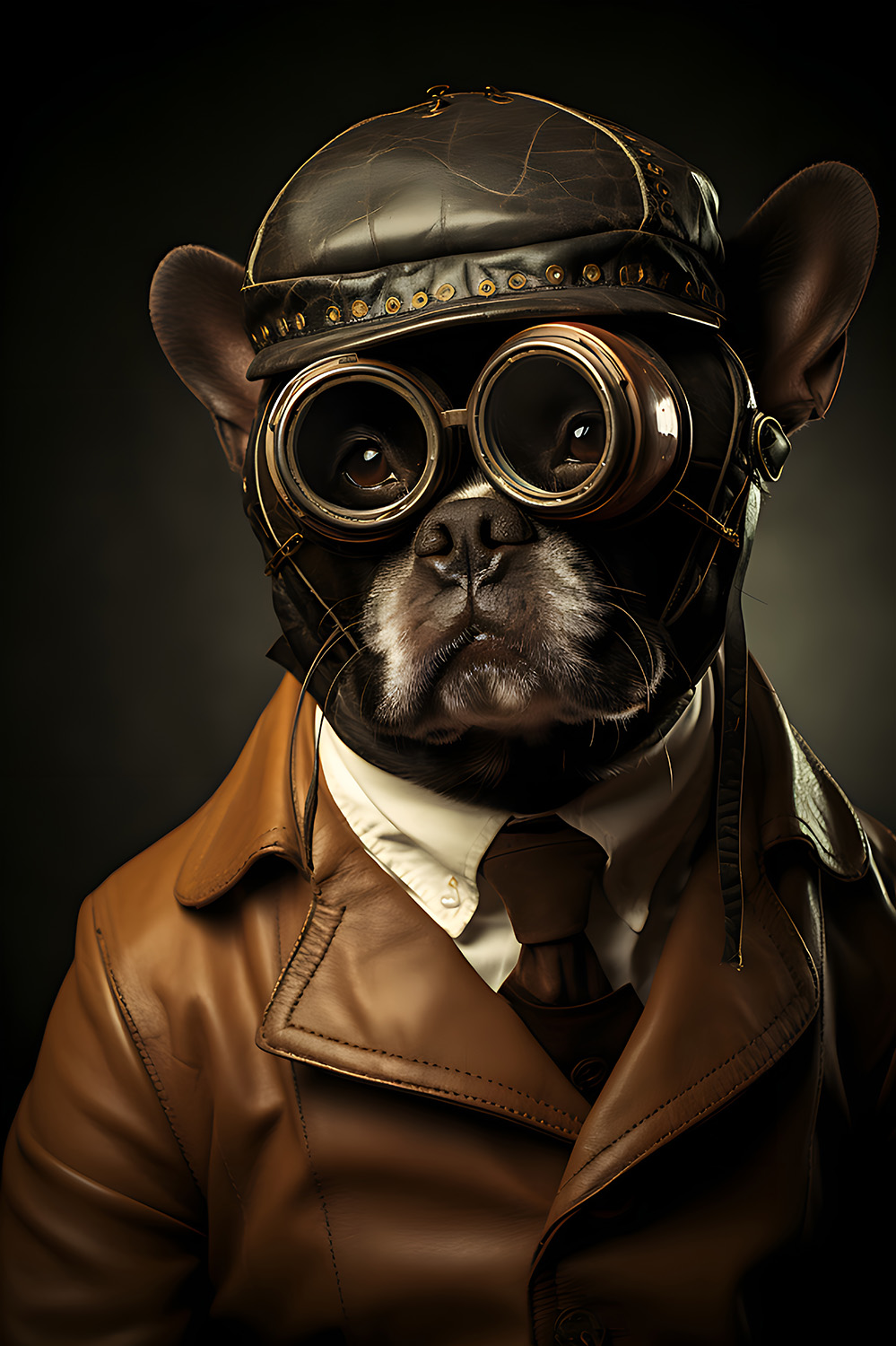 Französische Bulldogge im Steampunk Design