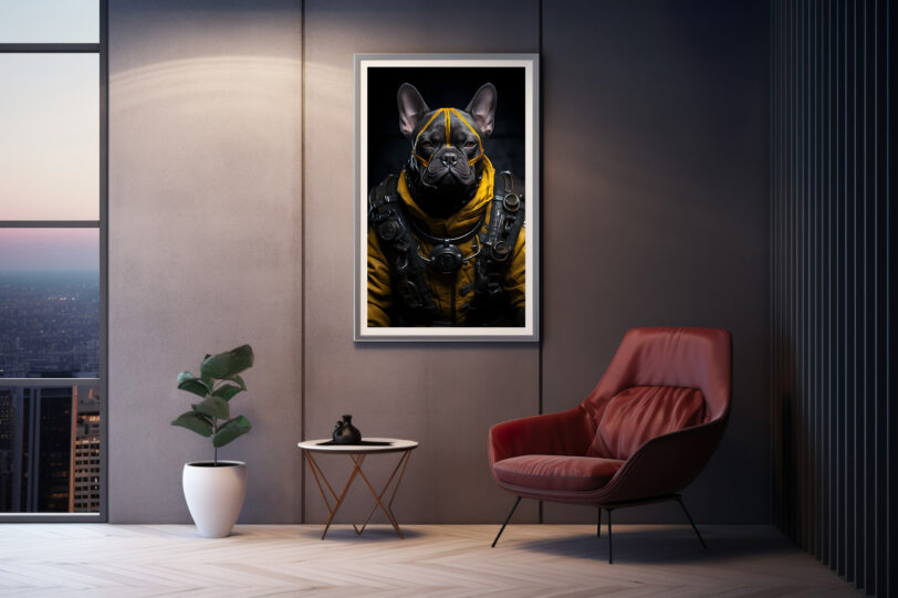 Französische Bulldogge im Steampunk Design